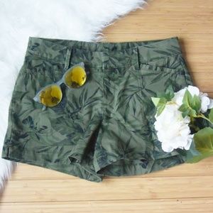 Old Navy Green Leaf Print Shorts